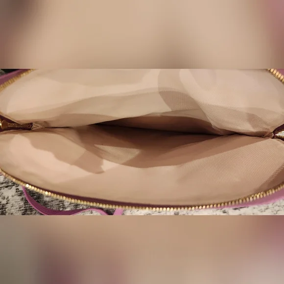 NWOT Furla $448 Pebbled Leather Crossbody Bag Pink Butterfly Bag Charm - Picture 7 of 7